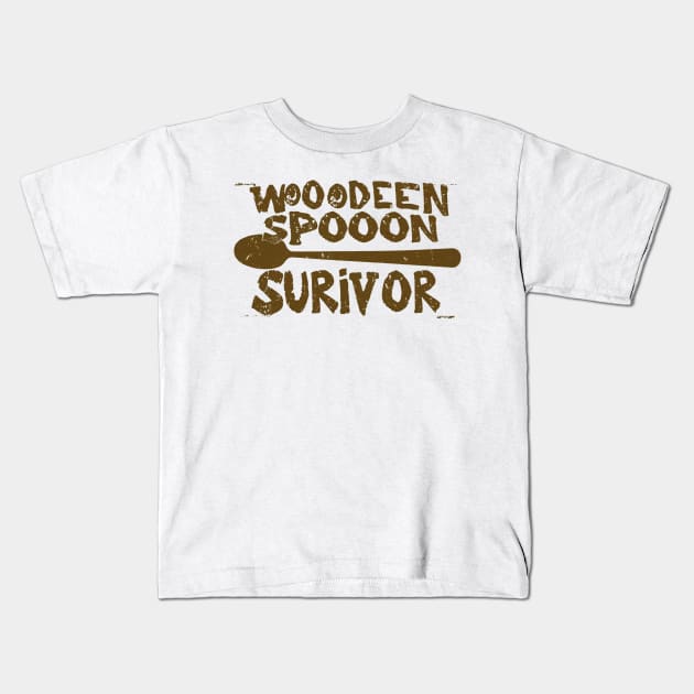 wooden spoon survivor Kids T-Shirt by Aldrvnd